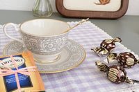 Vintage Teacup Club Trio - Teacup, Saucer & Cake Plate