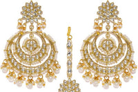 Zinc Gold-plated Jewel Set  (Gold, White)