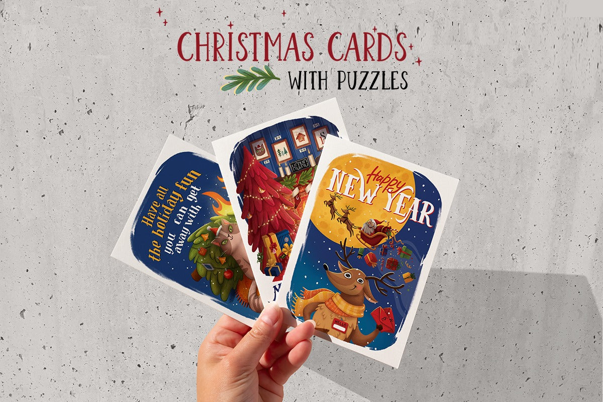Christmas Card with Puzzles Inside