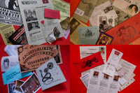 Scarlet Envelope Secret Society subscription box featuring various mysterious artifacts and puzzles for an at-home escape room experience