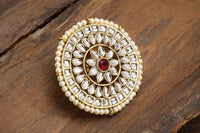 Zinc Gold-plated Jewel Set  (Gold, White)