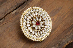 Zinc Gold-plated Jewel Set  (Gold, White)