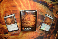 Mythic Boxes can contain additional surprise items and singles such as these Magic Fest exclusive Sol Ring sleeves and cards