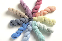 Each kit contains 1-2 skeins of yarn, depending on the project, We use natural fibers such as wool, alpaca, cotton, and linen.