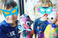 Look at my bird I made from recyclable items around the house. Oh and my sister made a puppet. It is a rabbit in case you did not know. 
