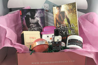Bubbles & Books subscription box featuring a romantic novel, handmade soap, and bath products for relaxation