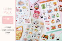 Colorful stickers featuring cute bear characters in various activities from the STICKII Monthly Sticker Subscription box