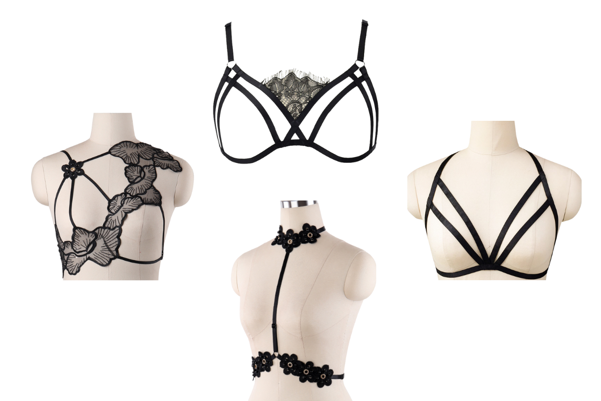 GOLD PLAN- 4 MIXED HARNESS AND CAGE BRAS
