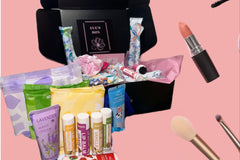Eves box! Has your every month periods needs. Includes tampons/Pads, Panty liners and 3 self care items. 