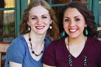 Young models featuring several International Blessings products including earrings and necklaces that are handcrafted. 