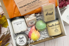 Deluxe Artisan Handcrafted  Self Care Spa Candle and Bath Box