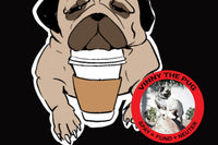 This graphic art is inspired by Vinny the Pug as he would be seen before getting his first cup of coffee.