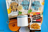 Elite organic herbal tea box to improve your immune and digestive system health with 9 items total in the box.