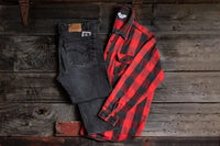 A beautiful  5-Brother buffalo check flannel from the 80s with 90s Black Levi's 505s. Perfect for fall!
