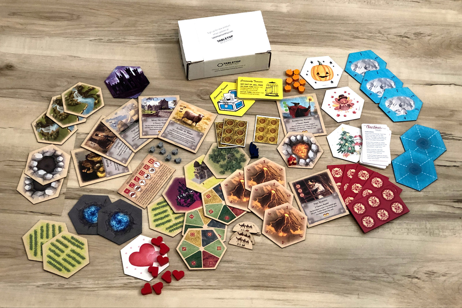 Example of products included in the MASSIVE Game Night box that you will receive throughout the annual subscription.