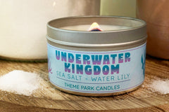 Underwater Kingdom Soy Wax Candle by Theme Park Candles. This candle smells like sea salt and water lily.