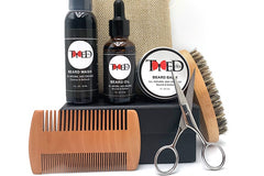 All Natural and Organic 6 in 1 Beard grooming care includes Oil|Balm|Wash|Brush|Comb| Scissor for men,father,boyfriend,husband,birthday gift