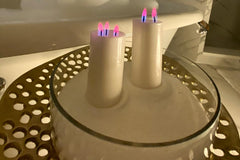 Classic Pillar Candle with REAL *** Red - Green - Blue Flame *** Monthly Box Subscription - MUST SEE !!!