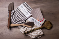 striped ruffle tea towel