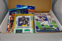 A sample of our All Sports Subscription Box featuring a jersey card plus some unopened packs and a repack.