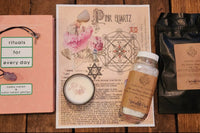 BOX CONTAINING OHM BOX ITEMS FOR THIS THEME: LOVE                                                       