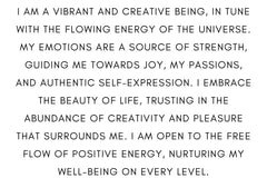 Positive affirmations spoken consistently and daily can train the mind for a more positive mindset and joyful living. 