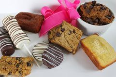 Brownies, cookies, chocolate covered marshmallows, and poundcake from a Treat Box subscription box.