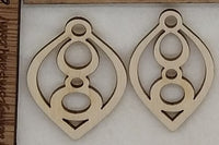 Earring, charm, ornament  - Laser cut/engraved  design ready for your crafty self to paint, decorate, gift to a friend, keep for your self.