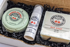 Jean Claude Van Amsterdam men's grooming box includes Bar Soap, Facial Moisturizer and Shower Steamer! 