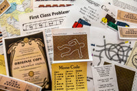The Conundrum Box displays game cards, props, and themed materials for an engaging escape room experience