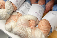 You can always expect a carefully curated box with great yarn and 3-4 fun notions with a tea sampler.