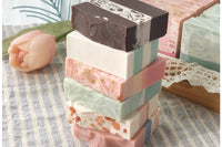 our ingredients include coconut oil, rice oil, oat flour, clay powder, and essential oils such as mint, pine, and lemon....