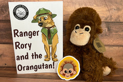 Rory the Creature Teacher and the Orangutan! Each box comes with a plush, a fact sheet, and a vinyl sticker. 