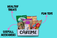 Customized premium dog subscription box, With each purchase we donate to homeless animals!- CareMebox