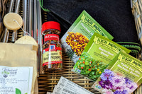 The Patio Farmer Box contains 5-7 items each month including 2-3 packets of organic seeds, plus tools to help you grow your own food! 