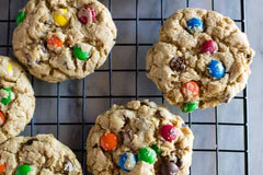 Our monster cookies are to die for. We are obsessed with these at the bakery. Big delicious everything in the cookie jar filled cookies. 