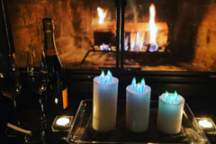 Classic Pillar Candle with REAL *** Red - Green - Blue Flame *** Monthly Box Subscription - MUST SEE !!!