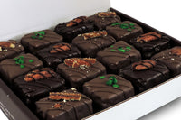 Image of our Boozy Combo of brownie bites. This box includes Irish Cream, Bourbon, and Guinness Brownie Bites.