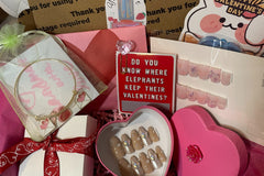 February 2024 You Make My Heart Full Box. Bracelet, essentials kit, candle, two sets to choose from, card, stickers, candy