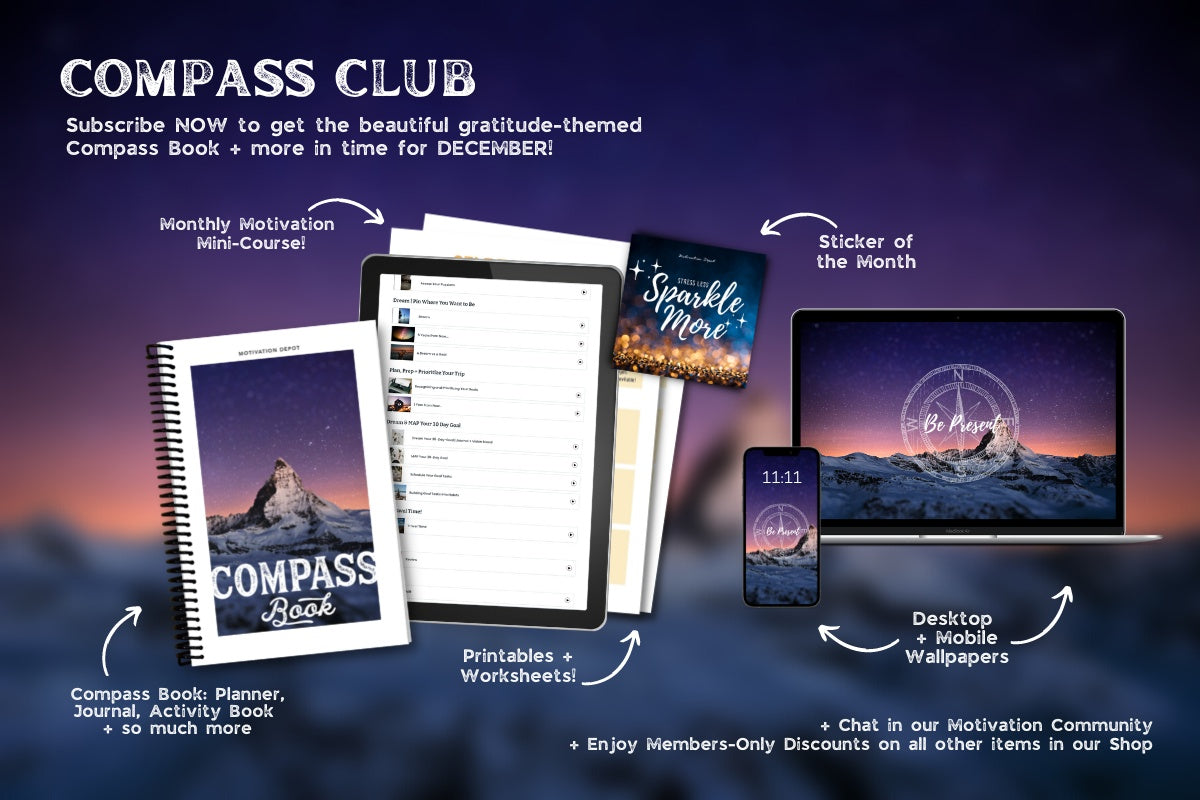 Compass Club | Monthly Motivation System with Planner & Mini-Course