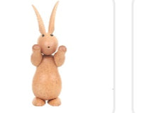 Cute Rabbit Green  Decorative Wood Carving Decor