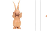 Cute Rabbit Green  Decorative Wood Carving Decor