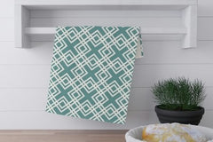 100% cotton absorbent flour sack tea towel with a modern, exclusive and limited edition quilt pattern print. 