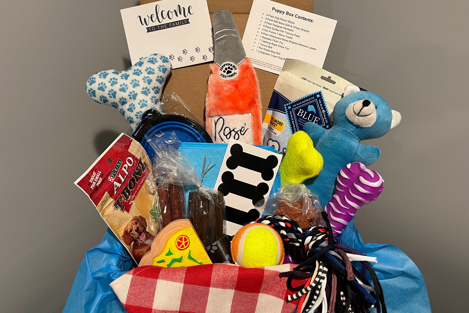 New Puppy Gift Box - Dog Box, Dog Care Package - New Dog Owner Gift